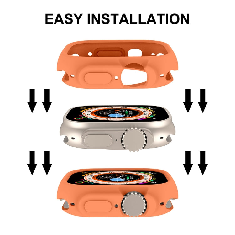 For Apple Watch Ultra 49mm ENKAY Solid Color Protective Soft TPU Frame Case(Beige) - Watch Cases by ENKAY