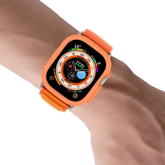 For Apple Watch Ultra 49mm ENKAY Solid Color Protective Soft TPU Frame Case(Beige) - Watch Cases by ENKAY