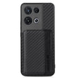 For OPPO Reno 8 Pro Carbon Fiber Magnetic Card Bag Phone Case(Black) - Realme Cases by PMC TechLife | Online Shopping South Africa | PMC TechLife