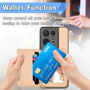 For OPPO Reno 8 Pro Carbon Fiber Magnetic Card Bag Phone Case(Black)