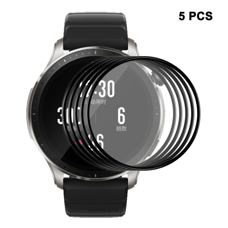 5pcs For Amazfit GTR 4 ENKAY 3D Full Coverage Soft PC Edge + PMMA HD Screen Protector Film - Screen Protector by ENKAY | Online Shopping South Africa | PMC Jewellery | Buy Now Pay Later Mobicred