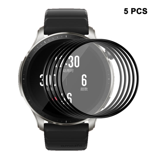 5pcs For Amazfit GTR 4 ENKAY 3D Full Coverage Soft PC Edge + PMMA HD Screen Protector Film - Screen Protector by ENKAY | Online Shopping South Africa | PMC Jewellery | Buy Now Pay Later Mobicred