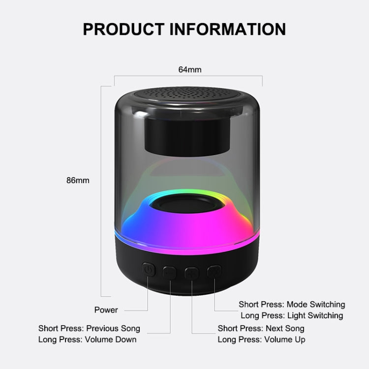 ENKAY Hat-Prince Portable RGB Light Wireless Bluetooth Speaker, Size:S