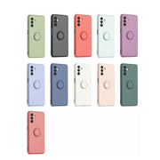 Ring Kickstand Silicone Phone Case For Samsung Galaxy A14 5G(Dark Blue)