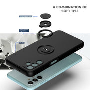 Ring Kickstand Silicone Phone Case For Samsung Galaxy A14 5G(Mint Green)