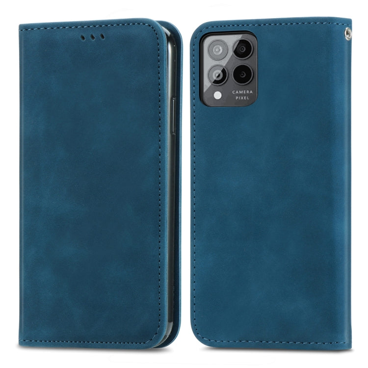 For T-Mobile Revvl 6 Pro 5G Retro Skin Feel Magnetic Leather Phone Case(Blue) - free shipping - PMC TechLife - Order now!