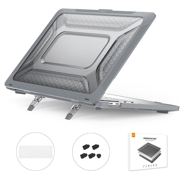 For MacBook Pro 13.3 A1706/A1989/A2159 ENKAY Hat-Prince 3 in 1 Protective Bracket  Case Cover Hard Shell with TPU Keyboard Film / Anti-dust Plugs, Version:EU(Grey) - free shipping - PMC TechLife - Order now!