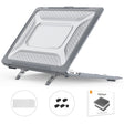 For MacBook Air 13.3 2018 A1932 ENKAY Hat-Prince 3 in 1 Protective Bracket  Case Cover Hard Shell with TPU Keyboard Film / Anti-dust Plugs, Version:EU(Grey) - free shipping - PMC TechLife - Order now!