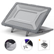 For MacBook Air 13.6 2022/2024  A2681 (M2) / A3113  (M3) ENKAY Hat-Prince 3 in 1 Protective Bracket  Case Cover Hard Shell with TPU Keyboard Film / Anti-dust Plugs, Version:EU(Grey) - MacBook Air Cases by ENKAY | Online Shopping South Africa | PMC TechLife | Buy Now Pay Later Mobicred