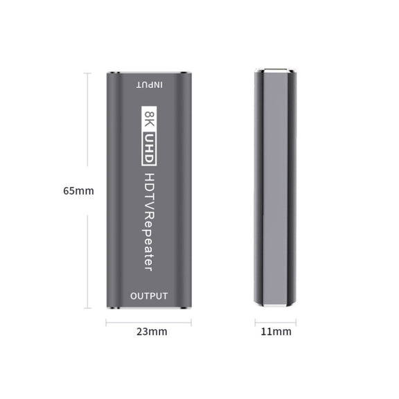 JUNSUNMAY 8K 30m HDMI Adapter Signal Amplifier HDMI Repeater Extender(Grey)