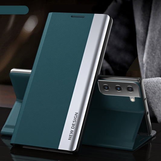 For Samsung Galaxy S23 5G Side Electroplated Adsorption Leather Phone Case(Green) - Galaxy S23 5G Cases by PMC Jewellery | Online Shopping South Africa | PMC Jewellery | Buy Now Pay Later Mobicred