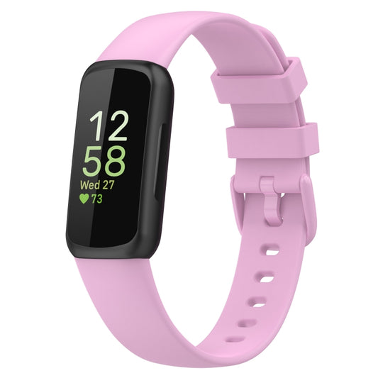 For Fitbit Inspire 3 Solid Color Silicone Watch Band, Size:L(Purple) - free shipping - PMC Jewellery - Order now!