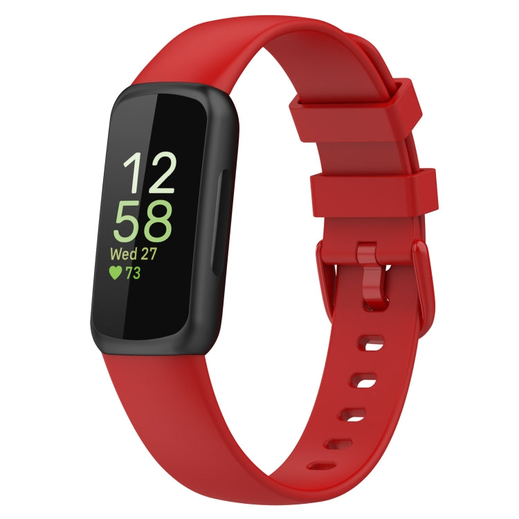 For Fitbit Inspire 3 Solid Color Silicone Watch Band, Size:L(Red) - free shipping - PMC TechLife - Order now!