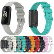 For Fitbit Inspire 3 Solid Color Silicone Watch Band, Size:S(Purple)