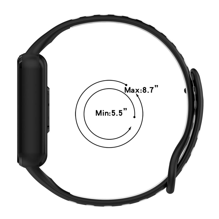 For Amazfit Band 7 Loop Two-Color Breathable Silicone Watch Band(Black+Lime) - free shipping - PMC TechLife - Order now!