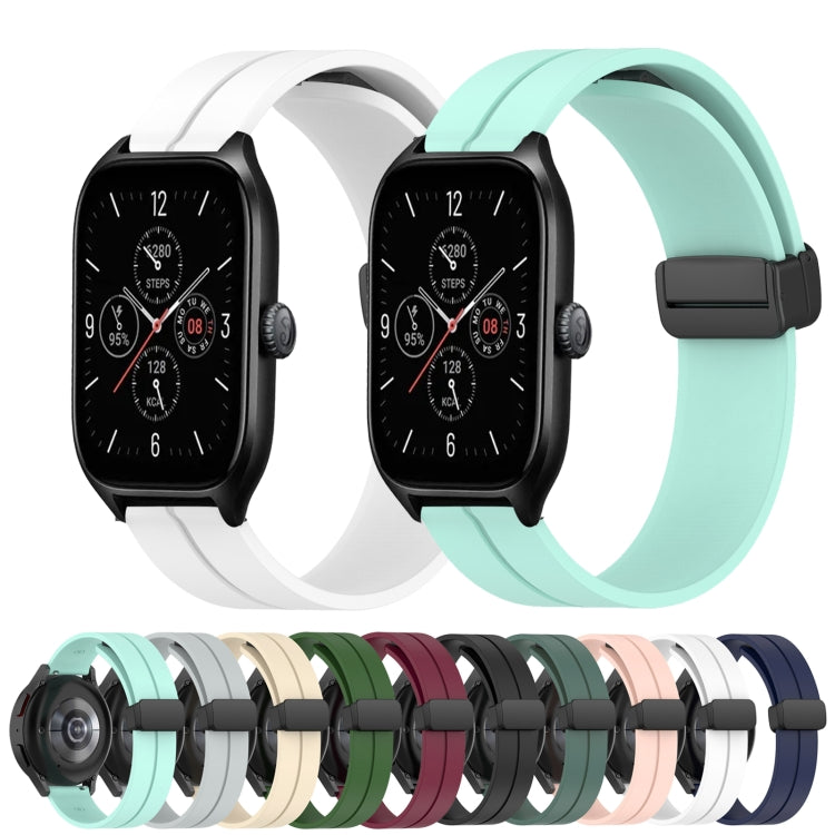 For Amazfit GTS 4 20mm Solid Color Magnetic Clasp Silicone Watch Band(Beige) - free shipping - PMC TechLife - Order now!