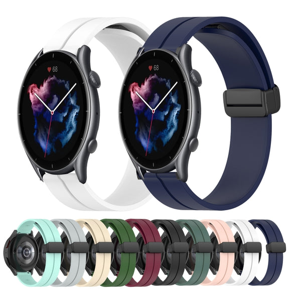 For Amazfit GTS 3 20mm Solid Color Magnetic Clasp Silicone Watch Band(Grey)