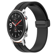 For Amazfit GTR 42mm 20mm Solid Color Magnetic Clasp Silicone Watch Band(Black)