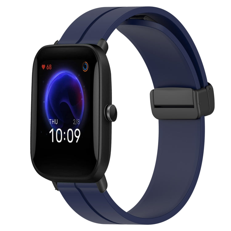 For Amazfit Pop Pro 20mm Solid Color Magnetic Clasp Silicone Watch Band(Midnight Blue) - free shipping - PMC TechLife - Order now!