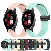 Compatible with Garmin Venu 2 Plus 20mm Solid Color Magnetic Clasp Silicone Watch Band(Black)
