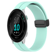 Compatible with Garmin Compatible witherunner 158 20mm Solid Color Magnetic Clasp Silicone Watch Band(Teal)