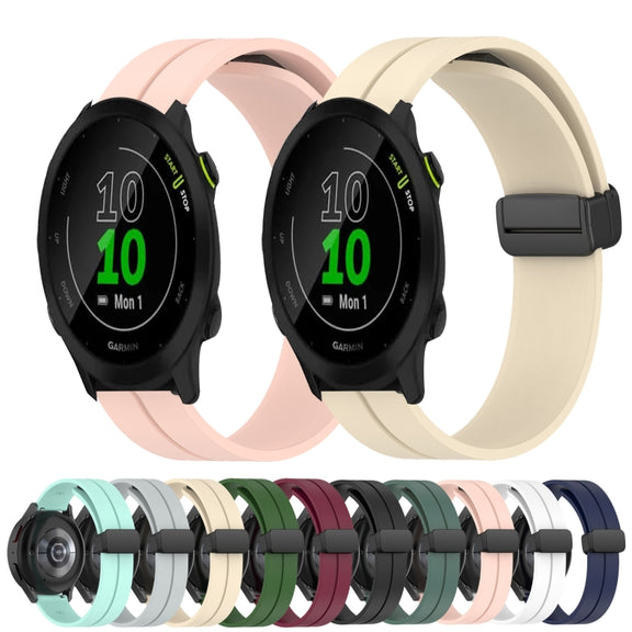 Compatible with Garmin Compatible witherunner 158 20mm Solid Color Magnetic Clasp Silicone Watch Band(Teal)