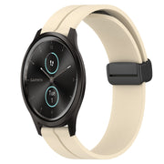 Compatible with Garmin Garminmove Style 20mm Solid Color Magnetic Clasp Silicone Watch Band(Beige)