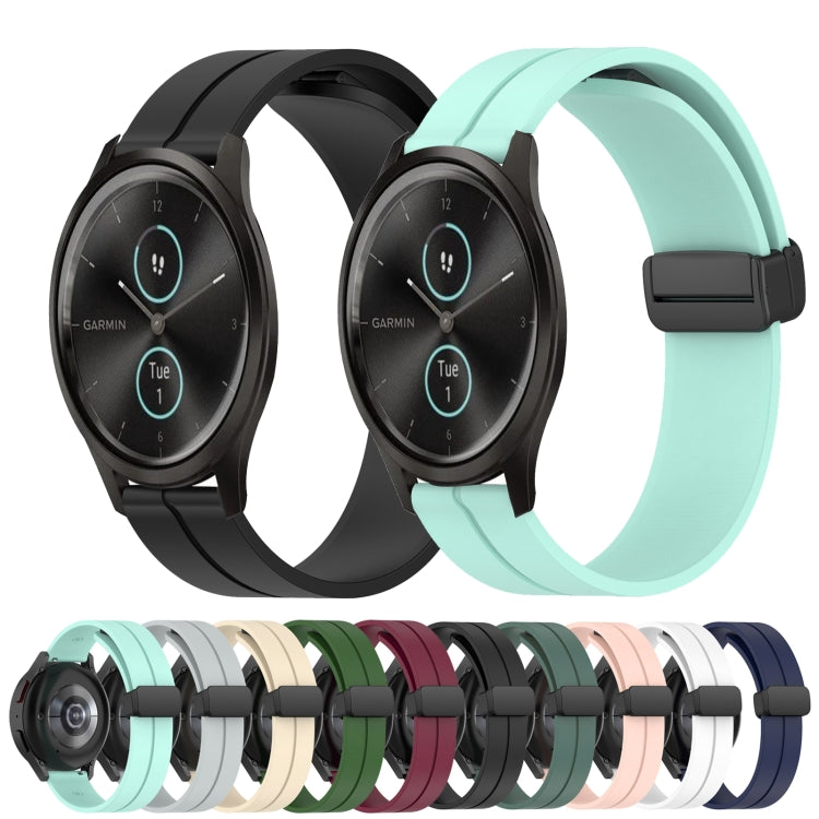 Compatible with Garmin Garminmove Style 20mm Solid Color Magnetic Clasp Silicone Watch Band(Midnight Blue) - free shipping - PMC TechLife - Order now!