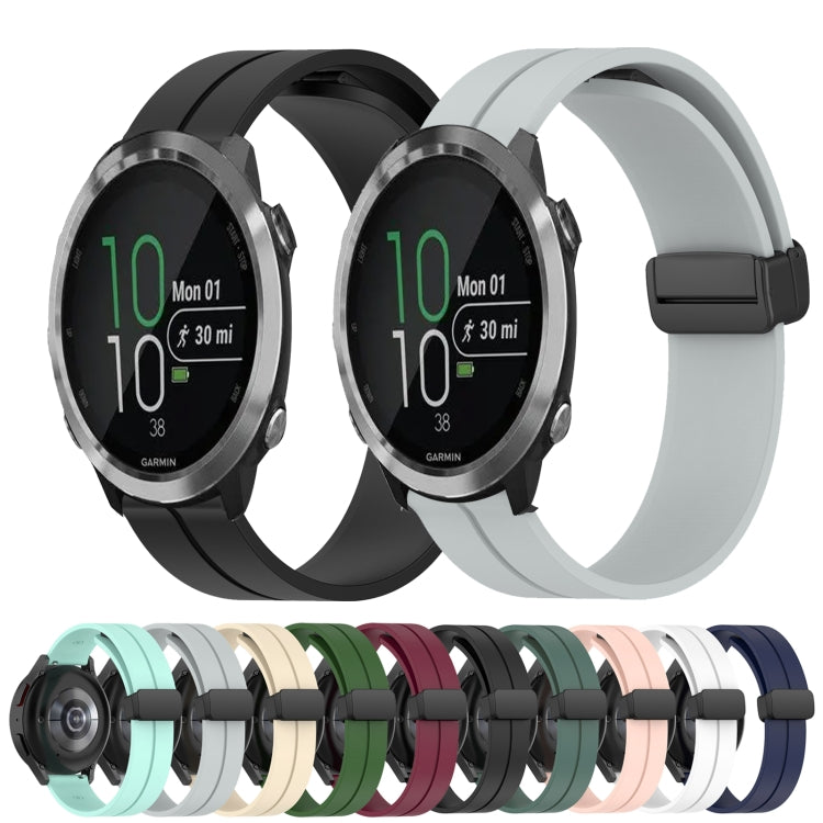 Compatible with Garmin Compatible witherunner 645 Music 20mm Solid Color Magnetic Clasp Silicone Watch Band(Grey) - free shipping - PMC TechLife - Order now!