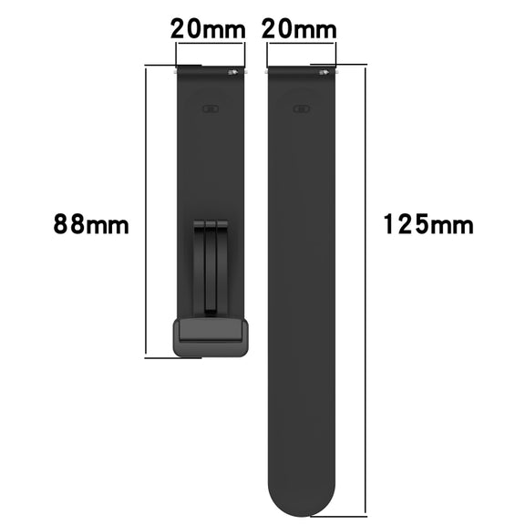 Compatible with Garmin Venu Sq 2 Music 20mm Solid Color Magnetic Clasp Silicone Watch Band(Pink)