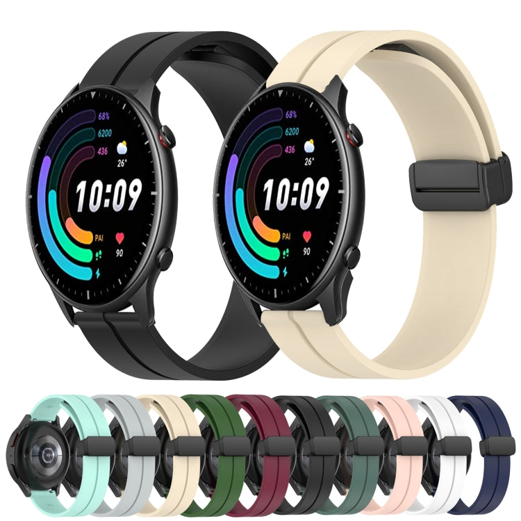 For Amazfit GTR 2 22mm Solid Color Magnetic Clasp Silicone Watch Band(Army Green) - free shipping - PMC TechLife - Order now!