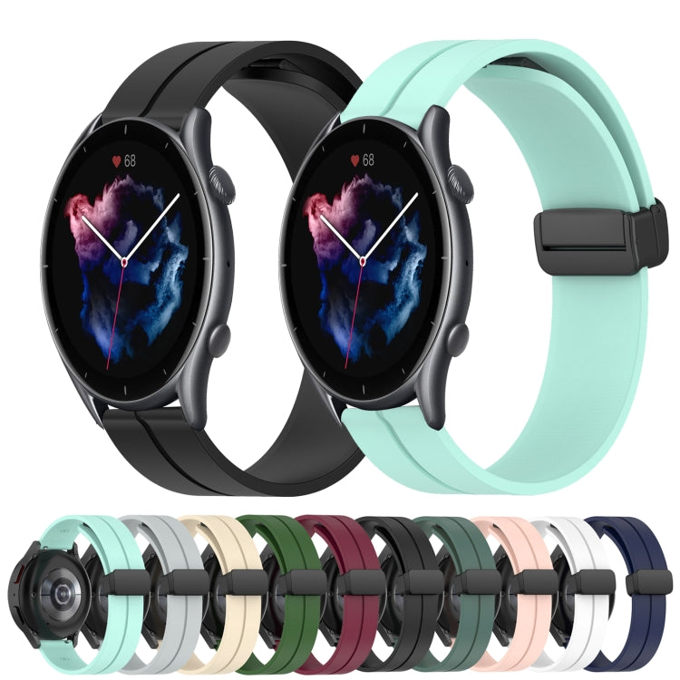 For Amazfit 3 22mm Solid Color Magnetic Clasp Silicone Watch Band(Midnight Blue) - free shipping - PMC TechLife - Order now!