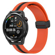 For Huawei Watch GT Runner 22mm Folding Magnetic Clasp Silicone Watch Band(Orange+Black) - free shipping - PMC TechLife - Order now!