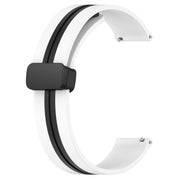 For Amazfit GTS 2 Mini 20mm Folding Magnetic Clasp Silicone Watch Band(White+Black)