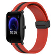 For Amazfit Pop 20mm Folding Magnetic Clasp Silicone Watch Band(Red+Black) - free shipping - PMC TechLife - Order now!