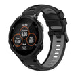 Compatible with Garmin Compatible witherunner 735 / 735XT Two-Color Silicone Watch Band(Black+Grey)