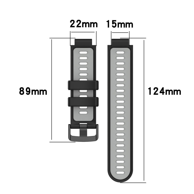 Compatible with Garmin Approach S20 Two-Color Silicone Watch Band(Red+Black)