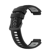 Compatible with Garmin Approach S6 Two-Color Silicone Watch Band(Black+Grey)
