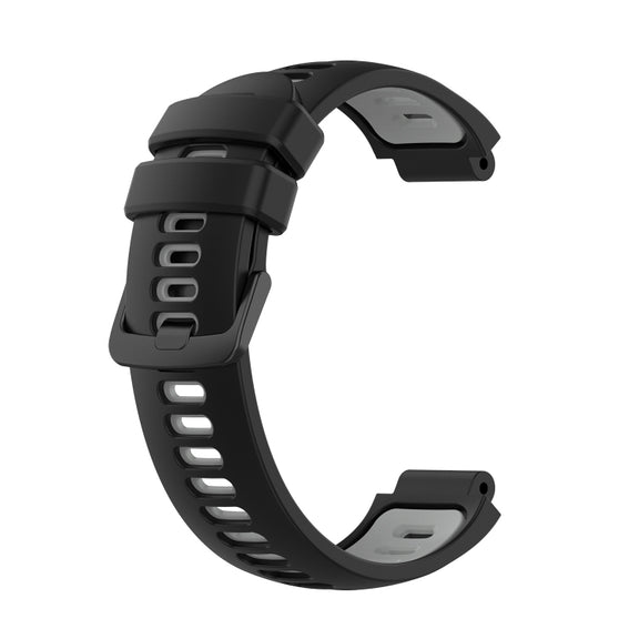 Compatible with Garmin Approach S6 Two-Color Silicone Watch Band(Black+Grey)