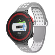 For Garmin Forerunner 220 Two-Color Punched Breathable Silicone Watch Band(Grey+White)