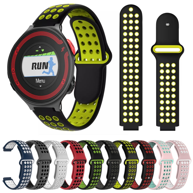 For Garmin Forerunner 220 Two-Color Punched Breathable Silicone Watch Band(Midnight Blue + White) - free shipping - PMC TechLife - Order now!
