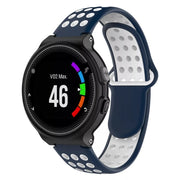 For Garmin Forerunner 230 Two-Color Punched Breathable Silicone Watch Band(Midnight Blue + White)