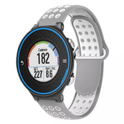 For Garmin Forerunner 620 Two-Color Punched Breathable Silicone Watch Band(Grey+White)