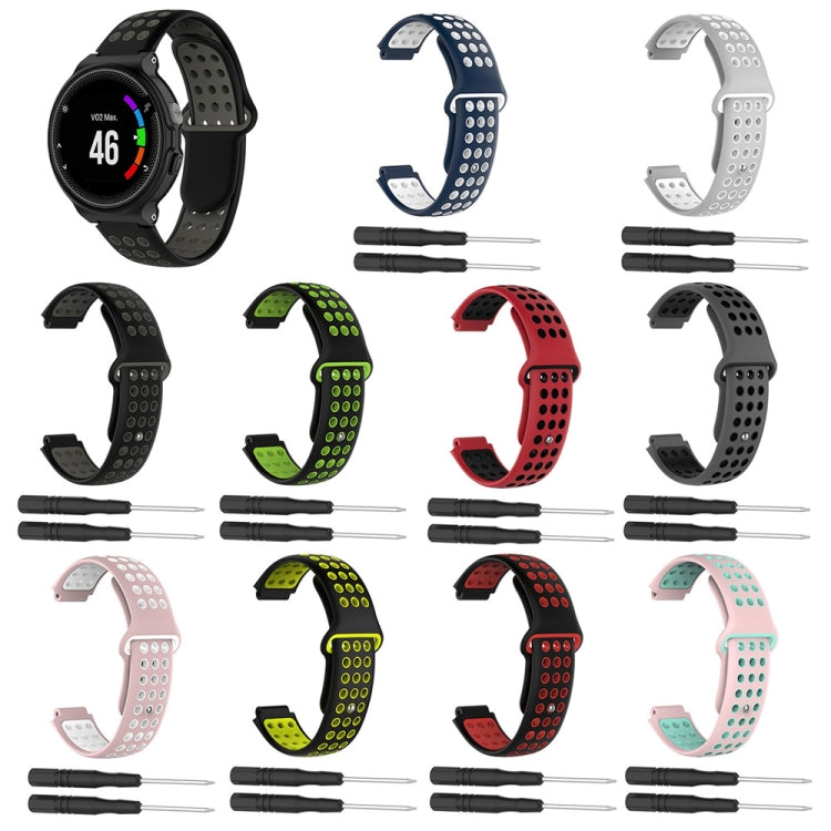 For Garmin Forerunner 620 Two-Color Punched Breathable Silicone Watch Band(Grey+White) - free shipping - PMC TechLife - Order now!