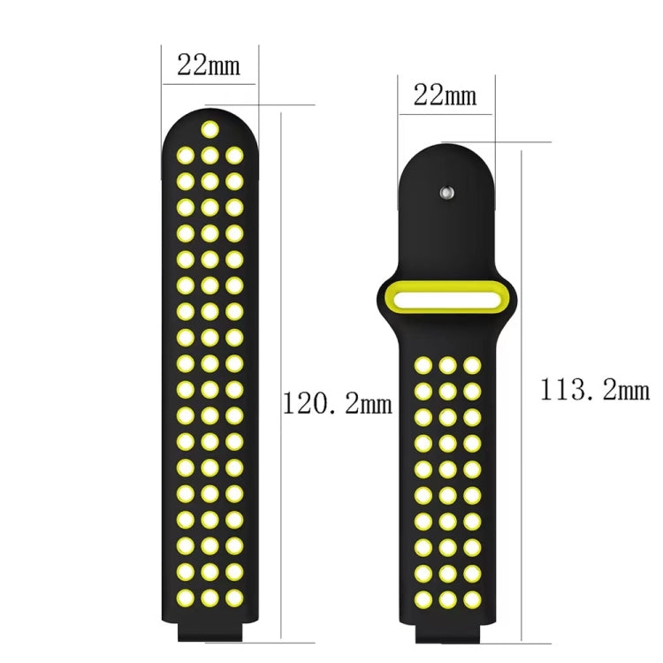 For Garmin Forerunner 620 Two-Color Punched Breathable Silicone Watch Band(Grey+White)
