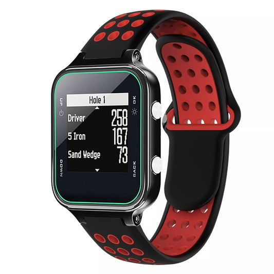For Garmin Approach S20 Two-Color Punched Breathable Silicone Watch Band(Black+Red) - free shipping - PMC Jewellery - Order now!