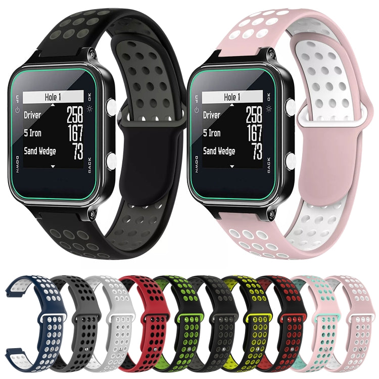 For Garmin Approach S20 Two-Color Punched Breathable Silicone Watch Band(Black+Red) - free shipping - PMC Jewellery - Order now!