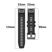 Compatible with Garmin Fenix 6 GPS 22mm Two-Color Sports Silicone Watch Band(Midnight Blue + White)