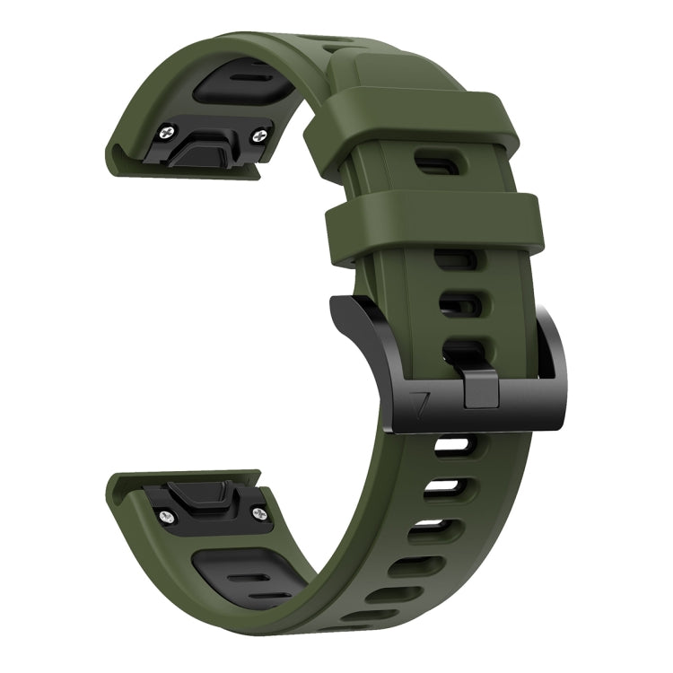 Compatible with Garmin Compatible witherunner 935 22mm Two-Color Sports Silicone Watch Band(Army Green + Black) - free shipping - PMC TechLife - Order now!