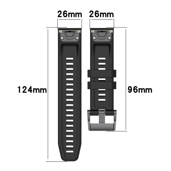 Compatible with Garmin Fenix 3 26mm Two-Color Sports Silicone Watch Band(Mint Green + Blue)